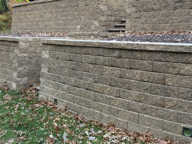 large retaining walls with stairs